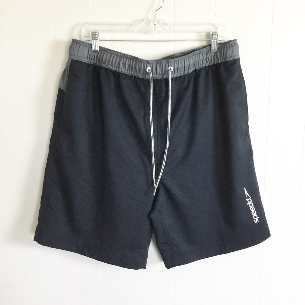 Speedo Mens Swim Trunks Size XXL Gray Dark Blue